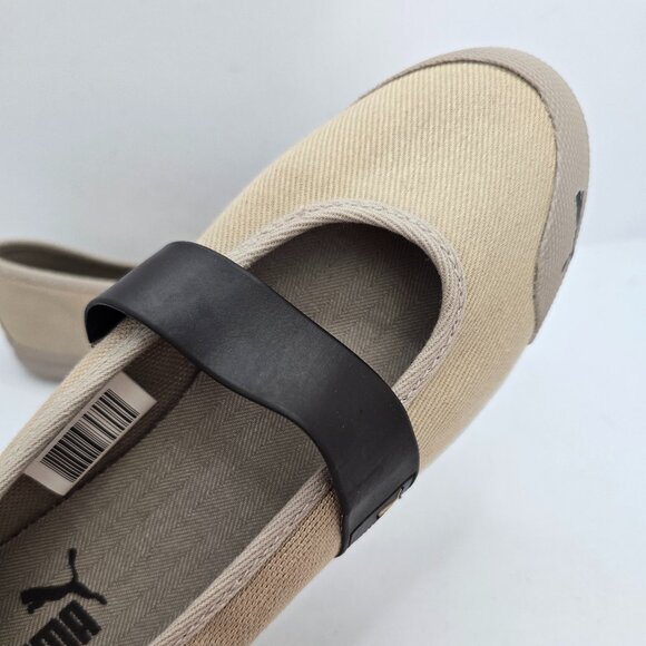 vintage Puma | sneakerina tan canvas sporty balletcore mary jane flats | WMS 8 - Picture 5 of 11
